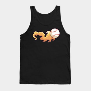 Burning Baseball Softball Art Tank Top